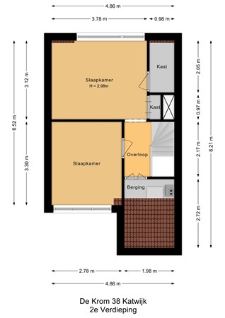 Floorplan - De Krom 38, 2221 KK Katwijk